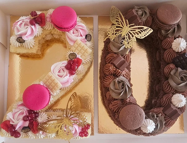 Number Cake fruits rouges et chocolat